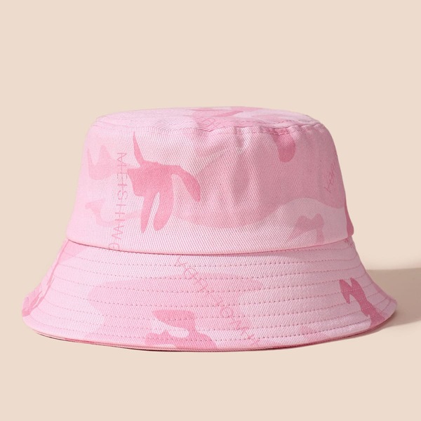 

Letter Graphic Bucket Hat, Pink