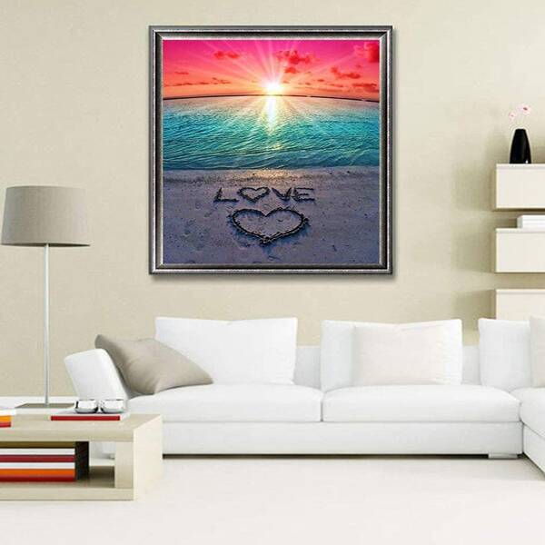 

Beach Print DIY Diamond Unframed Painting, Multicolor