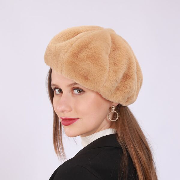 

Solid Fuzzy Hat, Khaki