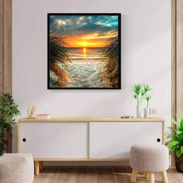 

Sunset Print DIY Diamond Unframed Painting, Multicolor