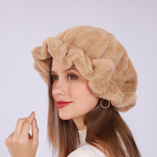 

Solid Fuzzy Hat, Khaki