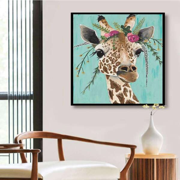 

Giraffe Print DIY Diamond Unframed Painting, Multicolor