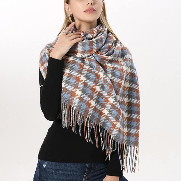 

Plaid Print Scarf, Multicolor