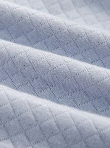 嬰兒1入組卡通和鳳梨印花插肩袖側打結連身褲 - 霧霾藍 - 查看 5