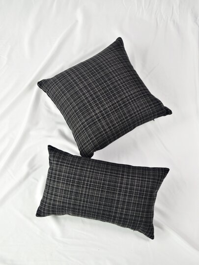 1 buc. Husă de pernă cu model în carouri fără umplutură