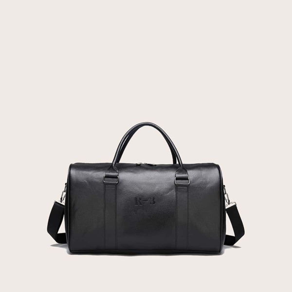 

Men Letter Detail Tote Bag, Black