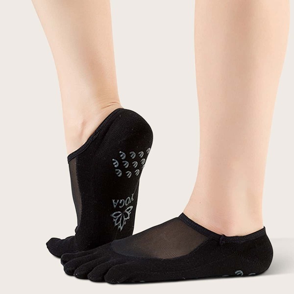 

1pair Non-slip Yoga Socks, Black