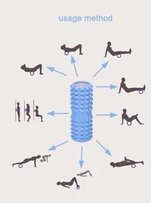 1pc Crescent Moon Shaped Mini Hollow Yoga Roller, Massage Roller, Fitness Foam Roller, Muscle Massage Hollow Roller, Deep Tissue Fitness Relaxation Roller - Blue - View 4