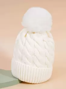 Mũ trượt tuyết Unisex 1 chiếc dễ thương Mũ dệt kim ngoài trời phong cách Y2k, Mũ len mùa đông thông thường Thích hợp cho việc đi lại hàng ngày - trắng - Xem 8