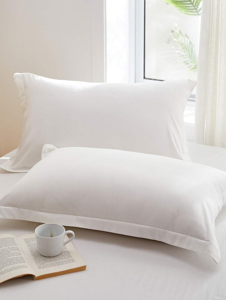 Áo gối trơn 1 cặp không có chất làm đầy - trắng - Xem 1