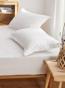 Áo gối trơn 1 cặp không có chất làm đầy - trắng - Xem 2