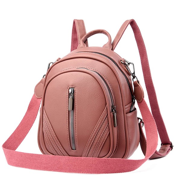 

Zip Front Classic Backpack, Pink