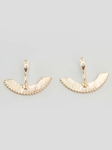 圓形裝飾耳夾 - 黑色 - 查看 4