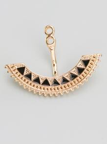 圓形裝飾耳夾 - 黑色 - 查看 9