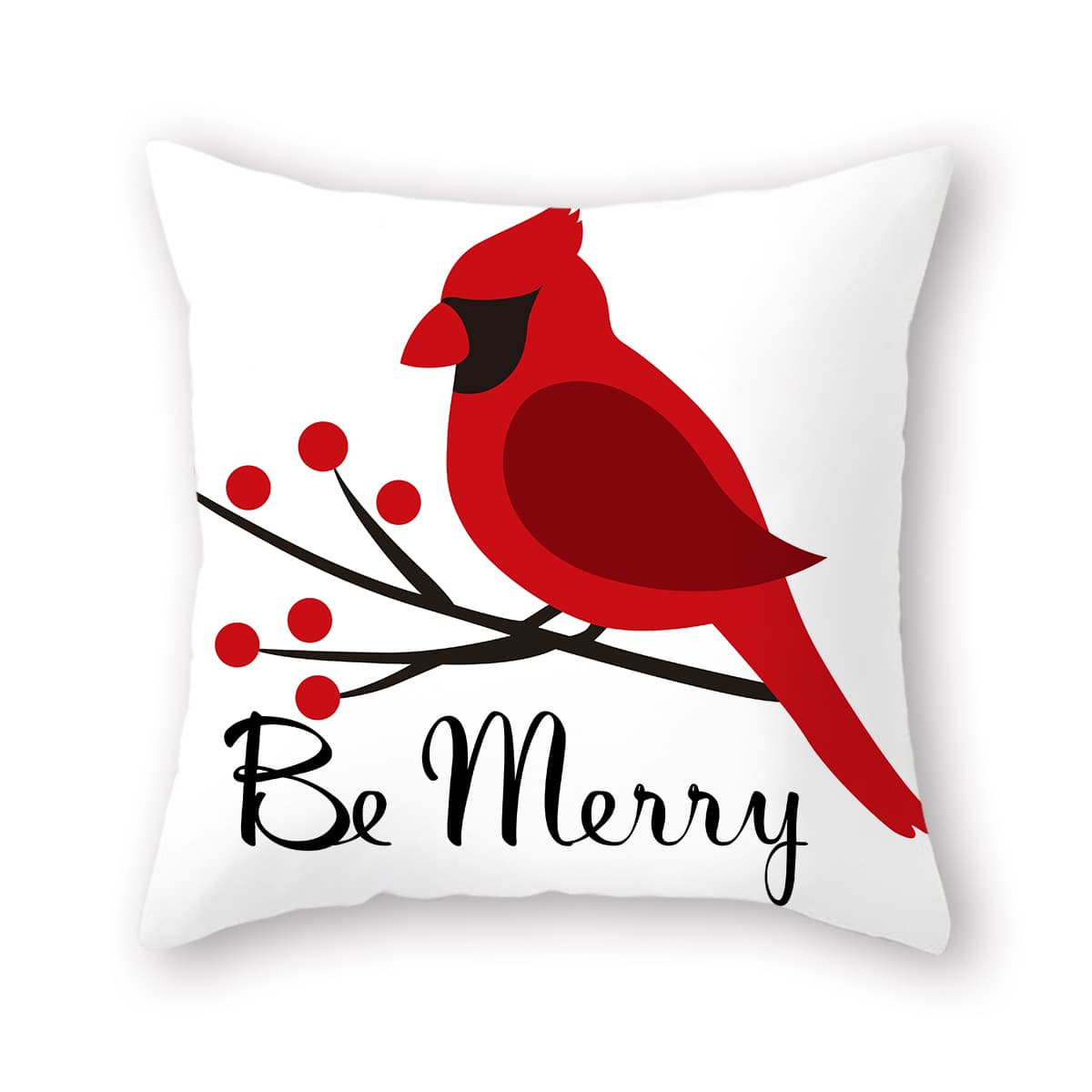 

Letter And Bird Print Cushion Cover Without Filler, Multicolor