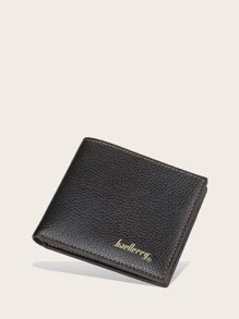 Baellerry Billetera plegable con gráfico de letras para hombre, billetera de bolsillo, monedero pequeño, ventana de identificación, billetera delgada para hombre, regalos para papá - Café integral - Ver 1