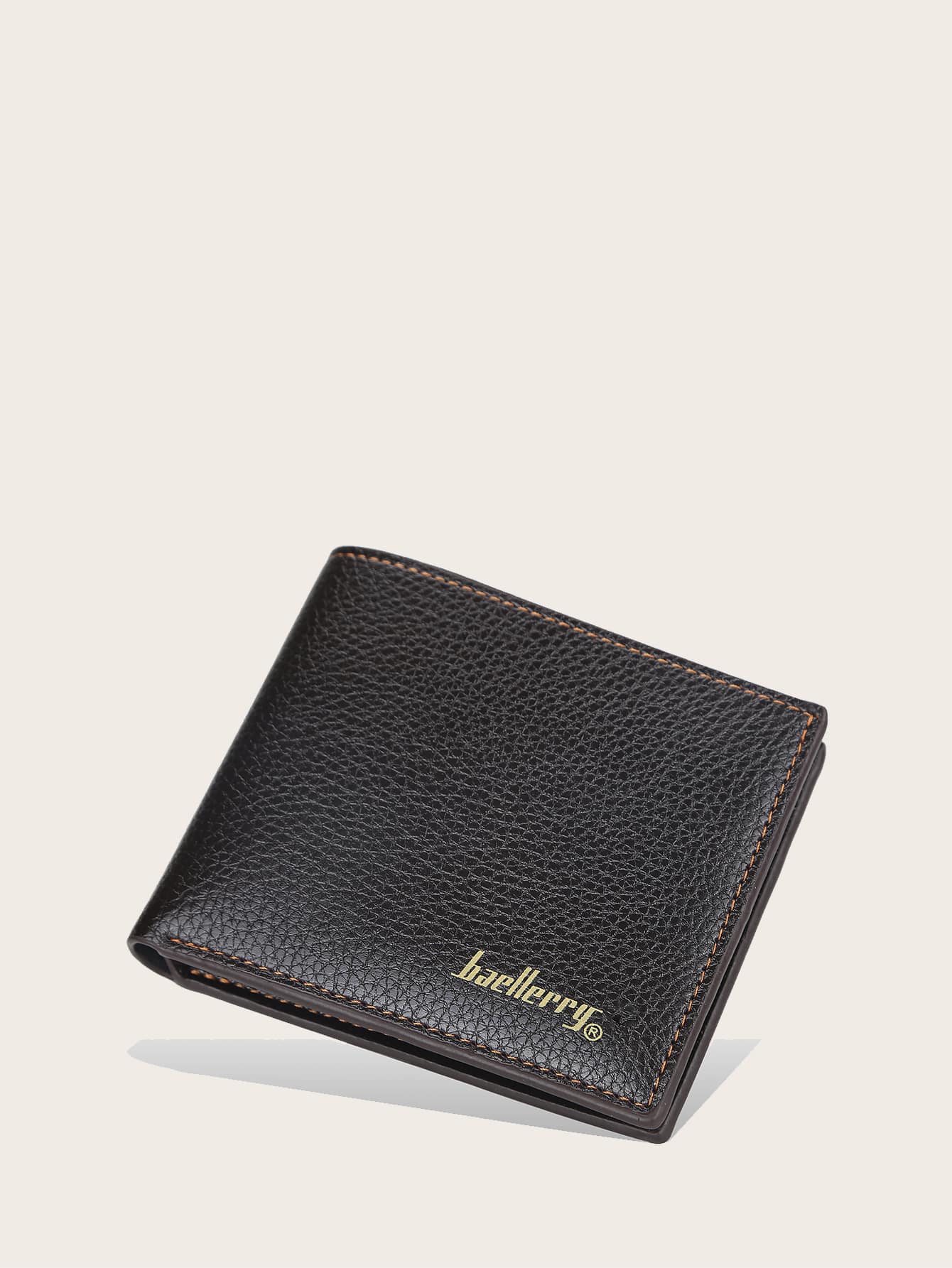 Baellerry Billetera plegable con gráfico de letras para hombre, billetera de bolsillo, monedero pequeño, ventana de identificación, billetera delgada para hombre, regalos para papá - Café integral - Ver 1