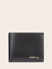 Baellerry Billetera plegable con gráfico de letras para hombre, billetera de bolsillo, monedero pequeño, ventana de identificación, billetera delgada para hombre, regalos para papá - Café integral - Ver 2