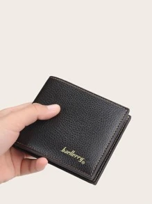 Baellerry Billetera plegable con gráfico de letras para hombre, billetera de bolsillo, monedero pequeño, ventana de identificación, billetera delgada para hombre, regalos para papá - Café integral - Ver 4