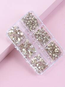 1 caja Decoración con piedras rhinestone para decoración de uñas - transparente - Ver 1