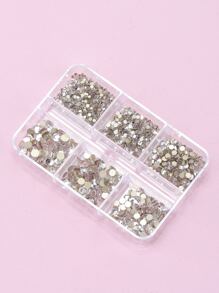 1 caja Decoración con piedras rhinestone para decoración de uñas - transparente - Ver 3
