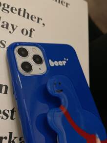 帶字母圖案的手機套，配有卡通式推出手機握把，適用於iPhone 15/15 Plus /15 Pro /15 Promax - 彩色 - 查看 5