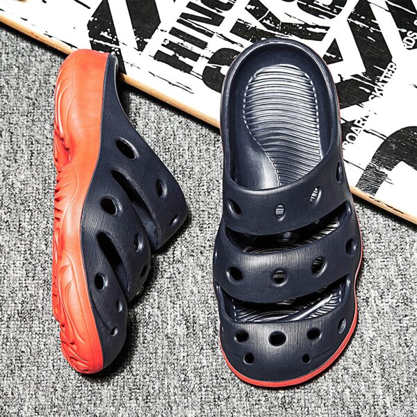 

Men Hollow Out Design Slides, Blue