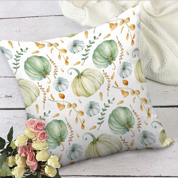 

Pumpkin Print Cushion Cover Without Filler, Multicolor