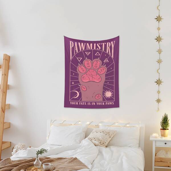 

Cat Paw Print Tapestry, Multicolor