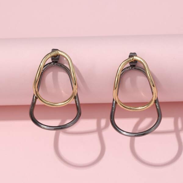 

Geometric Drop Earrings, Gold