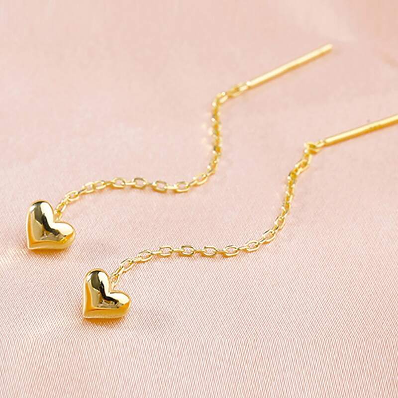 

Heart Decor Earrings, Gold