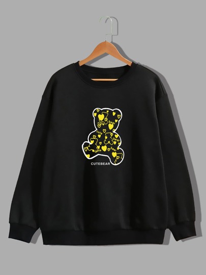 プルオーバー クマと文字グラフィック | SHEIN JAPAN