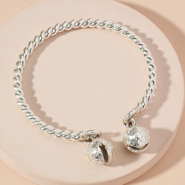 

Bells Decor Cuff Bracelet, Silver