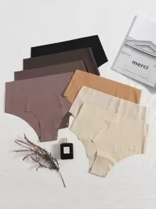 Snug Zone Women's Casual High Stretch Plain Multicolor Bikini Panties Set Comfortable Underwear Fabric Briefs - Multicolor - View 1