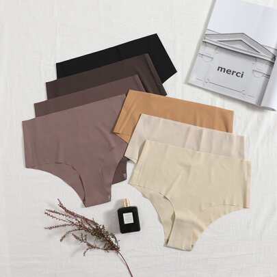 7pack Solid No Show Panty Set