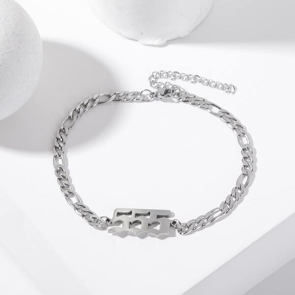

Number Charm Bracelet, Silver
