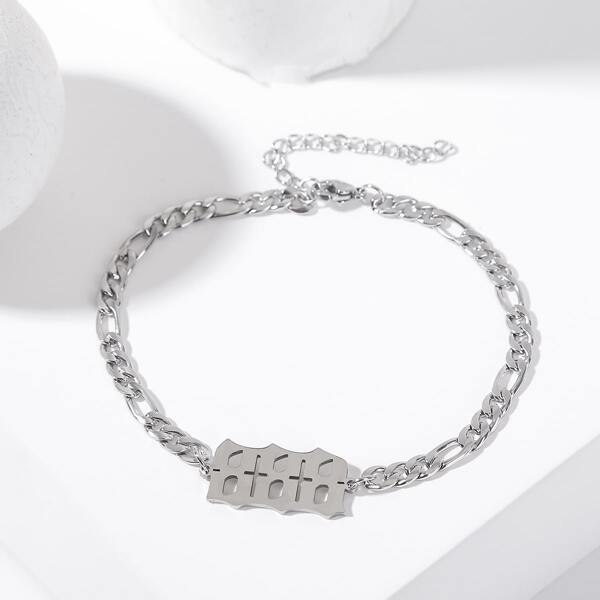 

Number Charm Bracelet, Silver