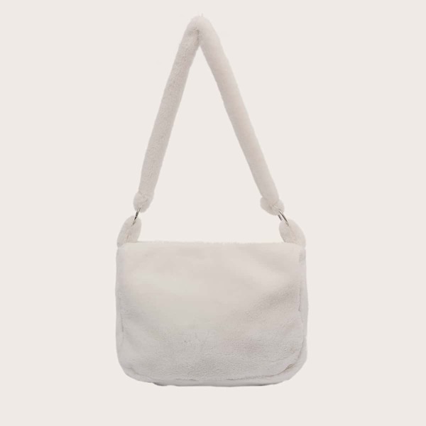 

Fuzzy Large Capacity Shoulder Bag, White
