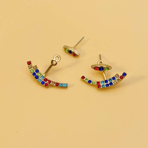 

Colorful Zircon Decor Earring Jackets, Multicolor