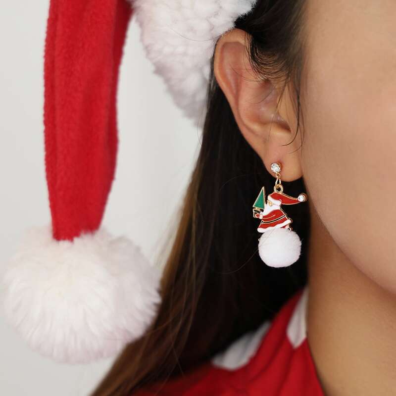 

Santa Claus Drop Earrings, Multicolor