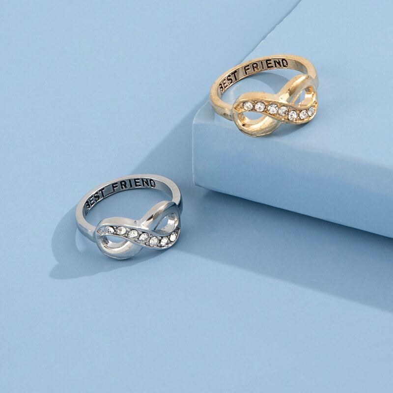 

2pcs Rhinestone Decor Ring, Multicolor