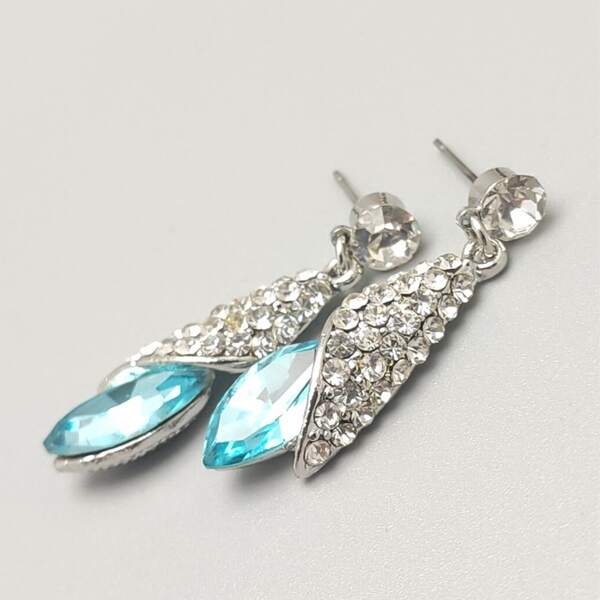 

Crystal Decor Drop Earrings, Blue