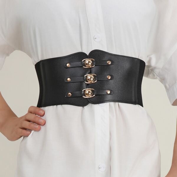 

PU Wide Belt, Black