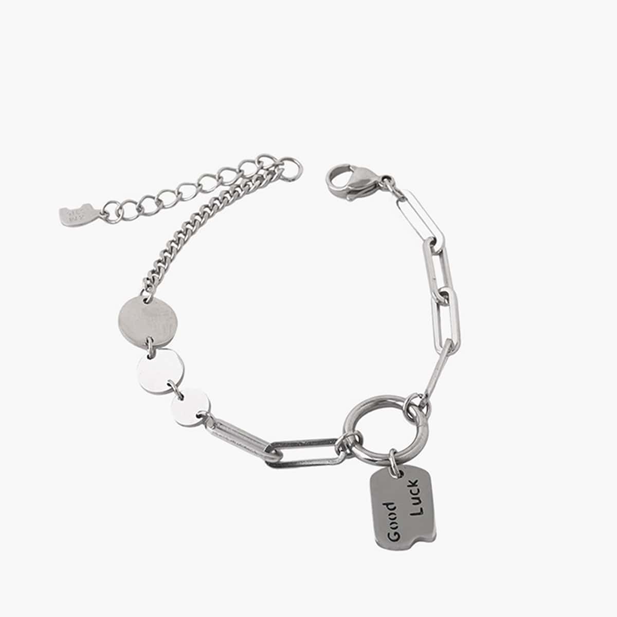 

Disc Decor Chain Bracelet, Silver