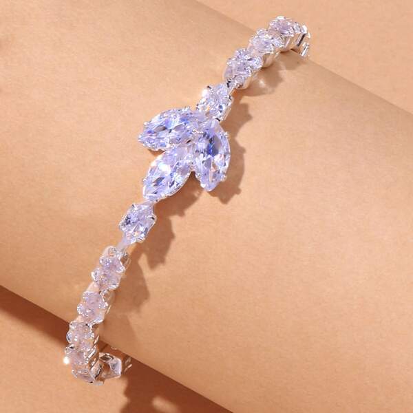 

Zircon Decor Bracelet, Silver