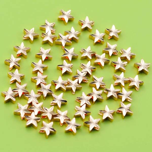 

50шт DIY ювелирный аксессуар с звездой и бусинами, Розовое золото