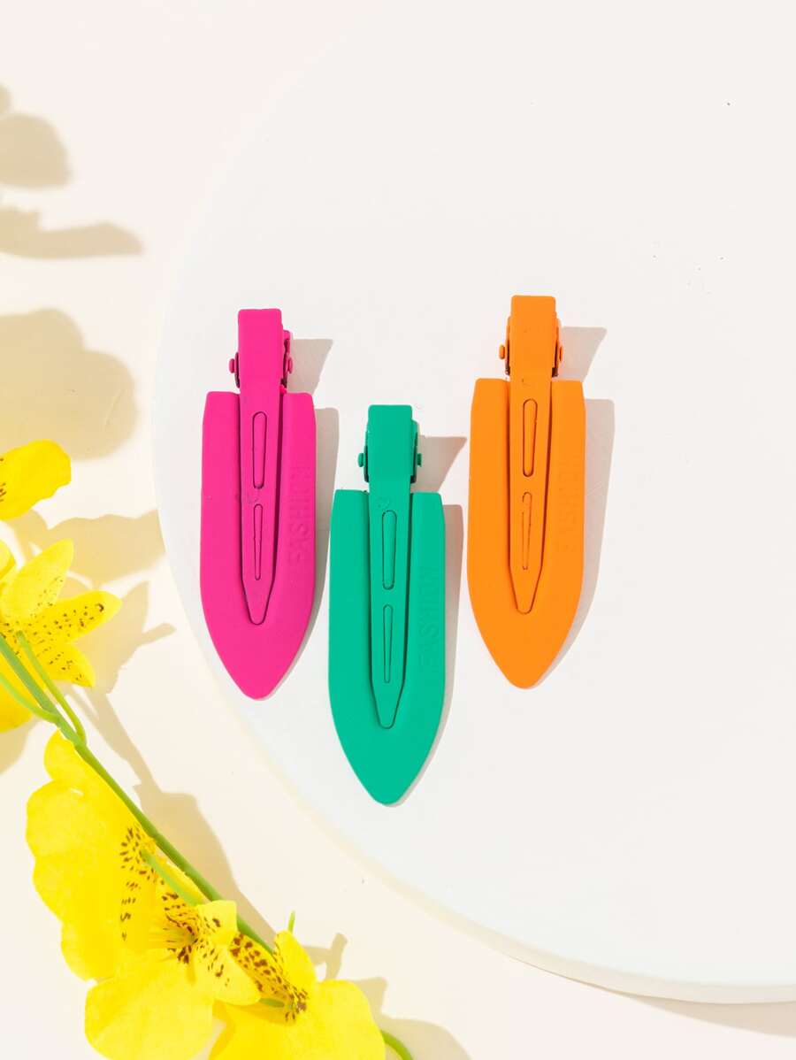 3pcs Simple Hair Clip - Multicolor - View 1