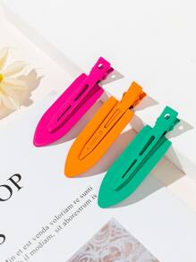 3pcs Simple Hair Clip - Multicolor - View 2