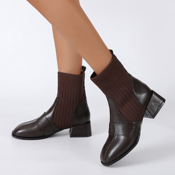

Minimalist Slip-On Chunky Boots, Brown