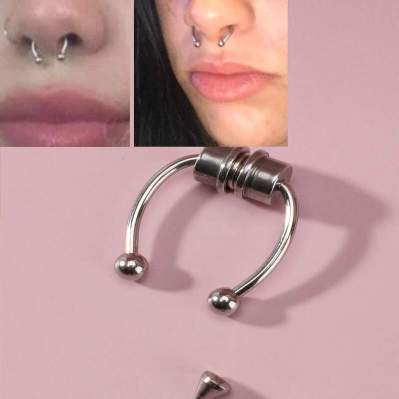 

1set Magnetic Nose Ring, Silver